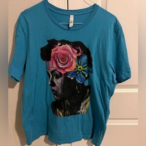 Billie Holiday XL Bella Canvas Teal Jazz T-Shirt